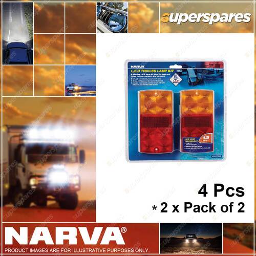 Narva 12 Volt LED Slimline Trailer Lamps Blister Pack 2 x Pack of 2