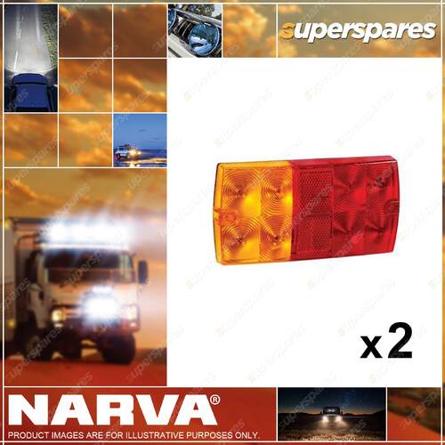 2 x Narva 9-33V LED Slimline Rear Stop Tail Direction Indicator Lamps 93632BL