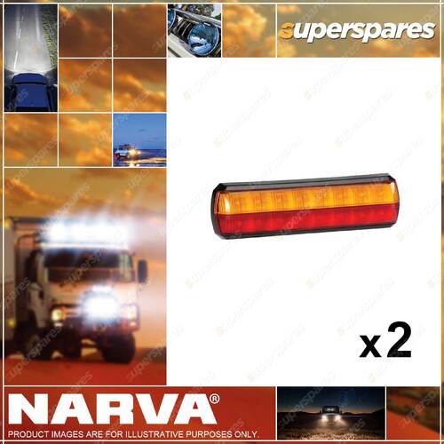 2 x Narva 10-30V LED Slimline Rear Stop Tail Direction Indicator Lamps 93812BL