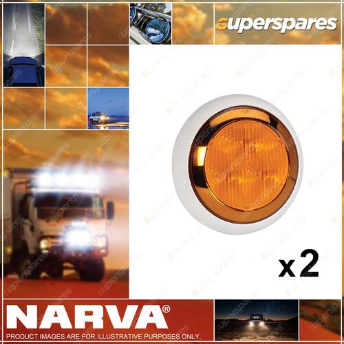 2 x Narva 9-33 Volt Model 43 LED Rear Direction Indicator Lamps Amber Colour