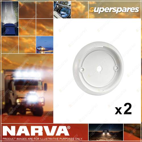 2 x Narva 150mm Contoured Color White Bases to Suit Model 43 Lamp 94391W