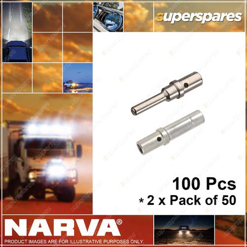 Narva 6mm Male and Female Solid Deutsch Connector Terminals 2 x Pack of 50