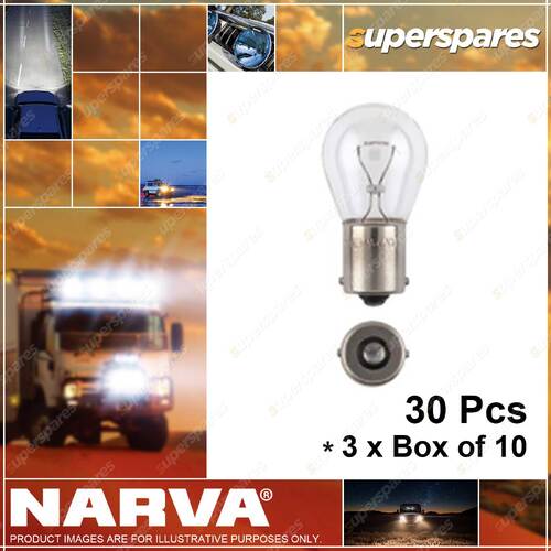 Narva Stop Tail & Indicator Globe 21W Ba15S S-25mm P21W 12V 17635 3 x Box of 10