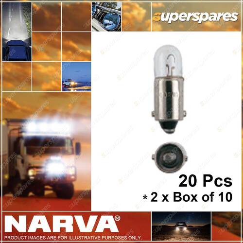 Narva Instrument Licence Plate Globe 4W Ba9S T-8.5mm 24 Volt 47249 2 x Box of 10