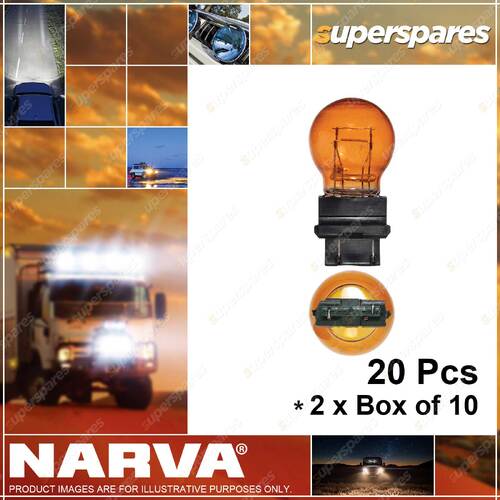 Narva 12V 27 / 7W W2.5 x 16Q Py27 / 7W Amber Wedge Globes 47558 2 x Box of 10