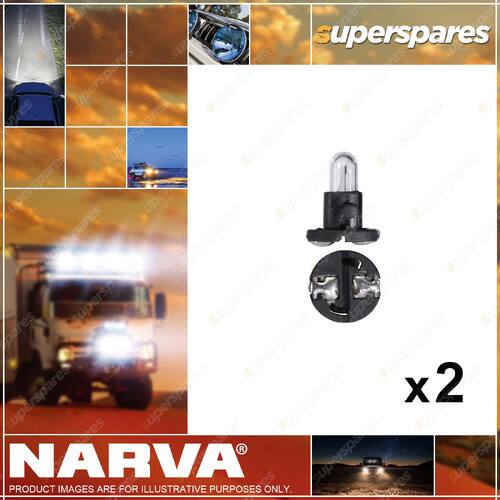 2 x Narva 12 Volt 1.2W T-1/4 Nw Black Base Dash Panel Globe 47734