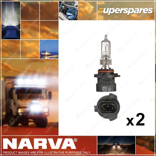 2 x Narva 12V HB3A 60W P20D Halogen Headlight Globe - Globe Width 12mm 48020