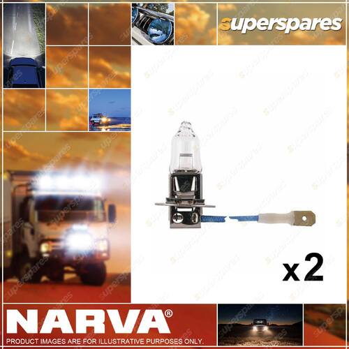 2 x Narva 24V H3 70W Pk22S Halogen Headlight Globe - Globe Width 11.5mm 48700