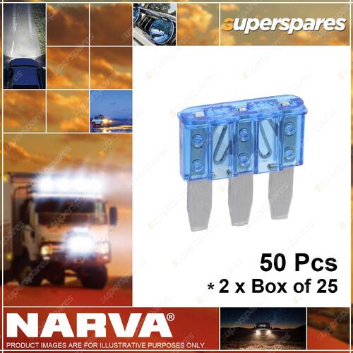 Narva 15 Amp Blue Color Micro 3 Blade Fuse Part NO.of 51215 2 x Box of 25