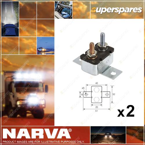 2 x Narva 30 Amp Metal Automatic Circuit Breaker - Size 51 x 32mm 54630