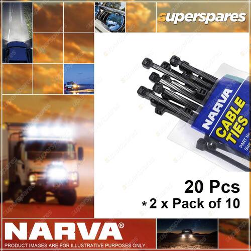 Narva Extra Heavy Duty Black Cable Ties 9.0 x 530mm 56314 2 x Pack of 10