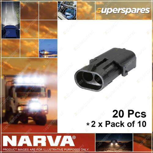 Narva 2 Way Female Waterproof Connector Housing 56462 2 x Pack of 10