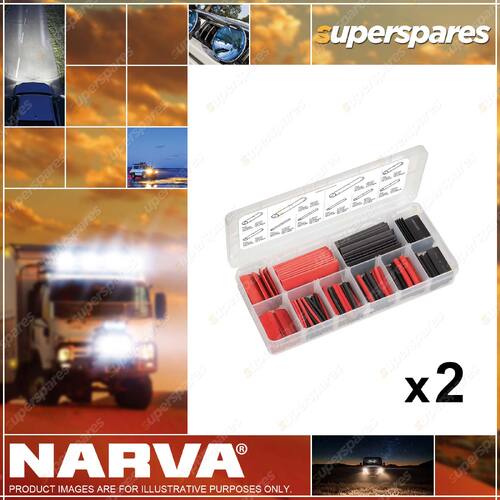 2 x Narva 216 Piece Standard Heatshrink Tubing Assortment Black and Red 56604