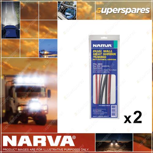 2 x Narva Dual Wall Heatshrink Tubing Assortment 300mm Length 3mm-6mm Dia. 56650