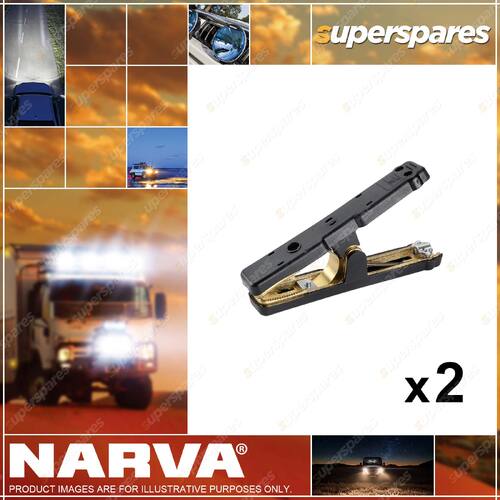 2 pcs of Narva Solid Brass Black Battery Clamp - 800A Black 57332