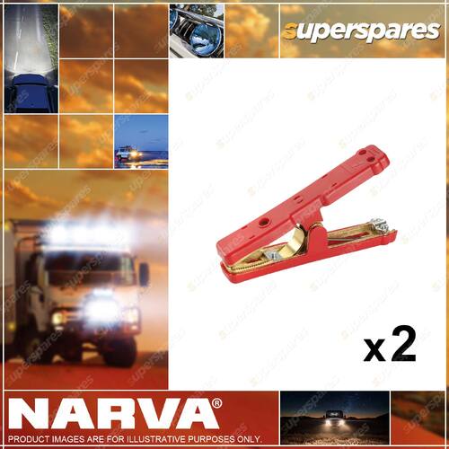 2 pcs of Narva Solid Brass Black Battery Clamp 800A Red Color 57334