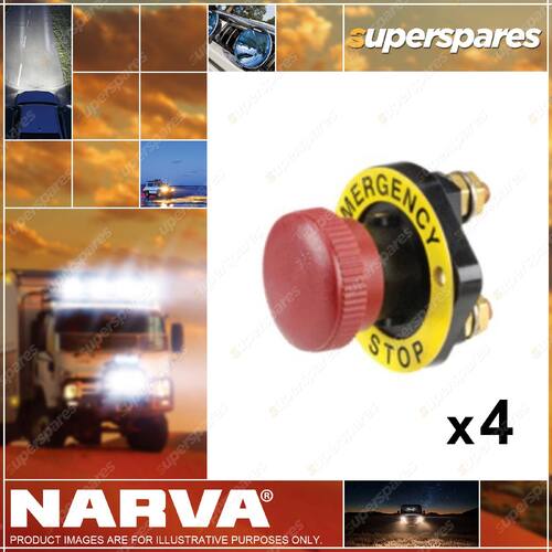 4 x Narva Emergency Stop Kill Switch w/Rotating Release 12V 24V Isolator 61030