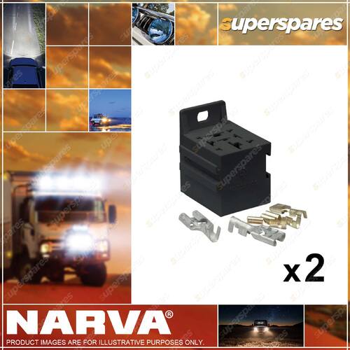 2 x Narva Relay Connectors Suits 4 & 5 Pin Relays with 9.5x1.2mm Flat Pin 68082