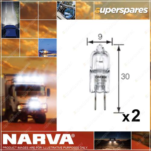 2 x Narva 12V 20W G4 Miniature Halogen Globes - Size 9 x 30mm 68621