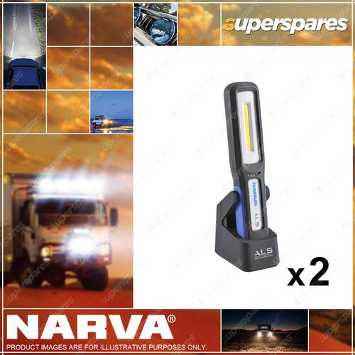 2 x Narva 500 Lumen Rechargeable Straight Folding ALS LED Work Light 71462