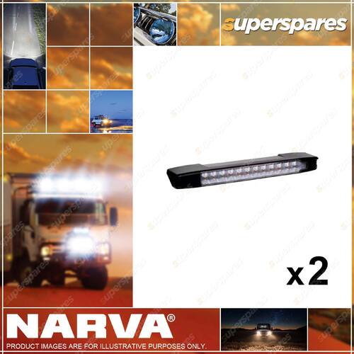 2 x Narva 12V Dual Colour Awning Lamp White/Amber with Black Housing 87762