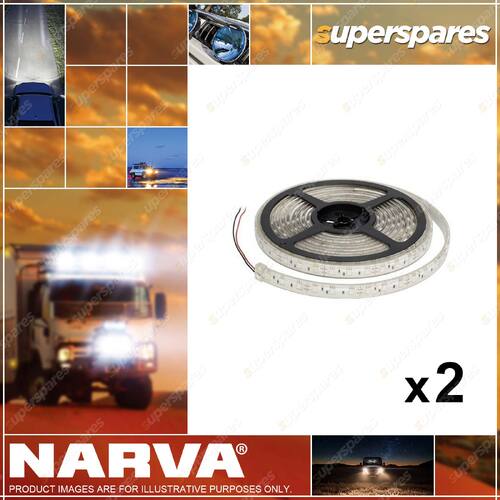 2 x Narva Led Strip Lighting High Output Cool White - 5M 12V Waterproof 87810