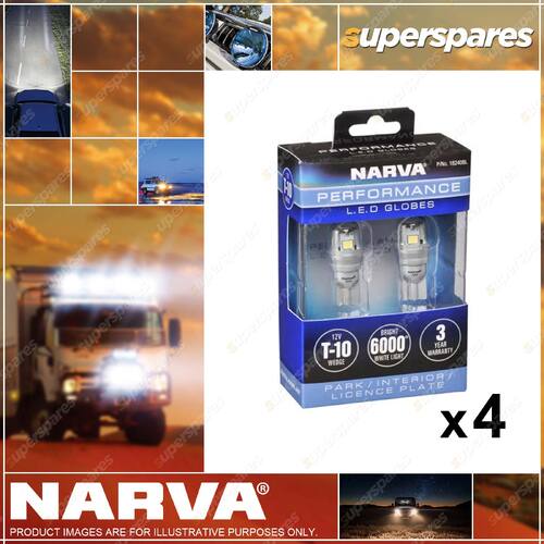 Narva High Powered LED T-10 Wedge Globes Day White 18240BL 2 x Blister Pack of 2