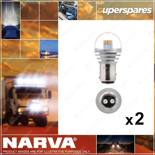 Narva 24 Volt Bay15S P21/5W L.E.D Globe 6000K 18324BL 2 x Blister Pack of 1