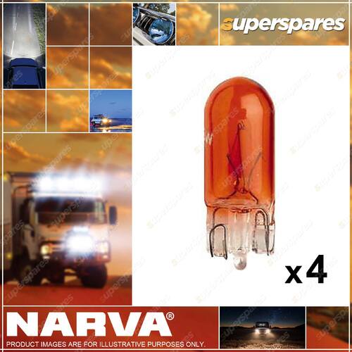 Narva Wedge Globe 12V 5W Amber T10mm Wedge 47510BL 2 x Blister Pack of 2