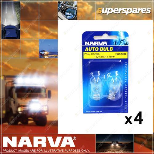 Narva Wedge Globe 12V 21Cp W2 x 15D T-15mm 47526BL 2 x Blister Pack of 2