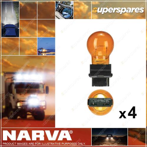 Narva Wedge Globe 12V 27W Amber W2.5 x 16D 47556BL 2 x Blister Pack of 2