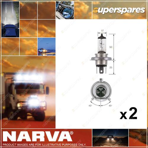 Narva 12V H4 60/55W Halogen Headlight Globes Benz 48881BL 2 x Blister Pack of 1