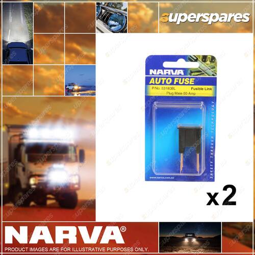 Narva 80 Amp Black Male Plug In Fusible Link 53180BL 2 x Blister Pack of 1