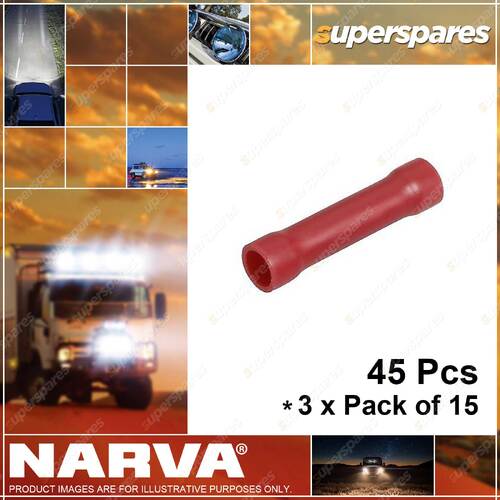 Narva Insulated Cable Joiners 2.5 - 3 mm 56054BL 3 x Blister Pack of 15