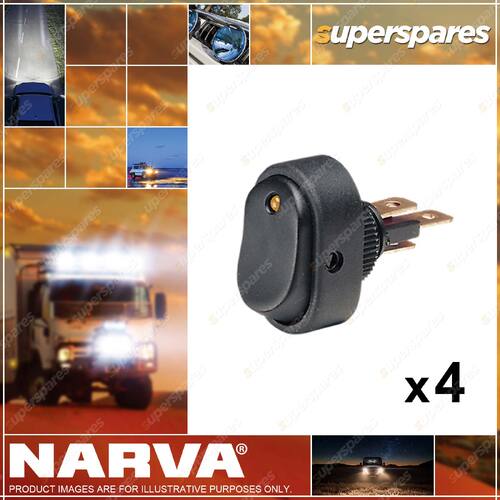 Narva Switch Rocker 30Amp 12V Green Led 62058BL 4 x Blister Pack of 1