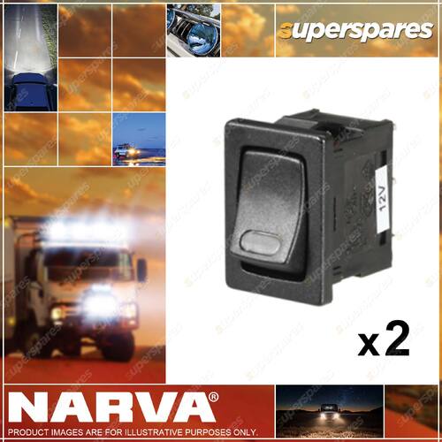 Narva Off / On Micro Rocker Switch with Red Led 62061BL 2 x Blister Pack of 1