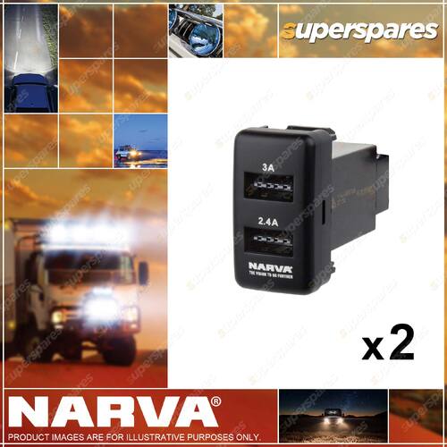 2 x Narva OE Style USB Switch for Toyota Prado 120 Landcruiser 79 100 Hilux