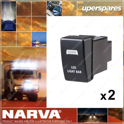 Narva Oe Style L.E.D Bar Switch 38.6x22.5 63326BL 2 x Blister Pack of 1