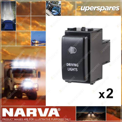 2x Narva Switch W/Drive Light for Nissan Pathfinder Navara D40 Patrol GU X-Trail