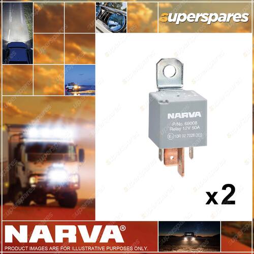 Narva 12V Normal Open Relay 4 Pin 50 Amp 68008BL 2 x Blister Pack of 1