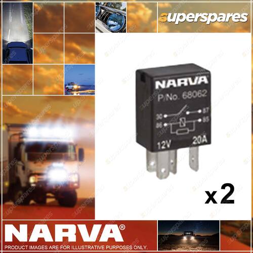 Narva 12 Volt Micro Normal Open Relay 4 Pin 20 Amp 68062BL 2 x Blister Pack of 1