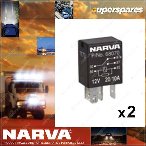 Narva 12V Micro Change Over Relay 5 Pin 20/10 Amp 68070BL 2 x Blister Pack of 1