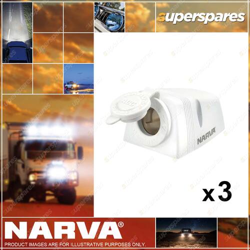 Narva Heavy-Duty Surface Mount Accessory Socket 81025WBL 3 x Blister Pack of 1