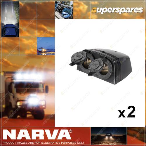 Narva HD Twin Surface Mount Accessory Sockets 81160BL 2 x Blister Pack of 1