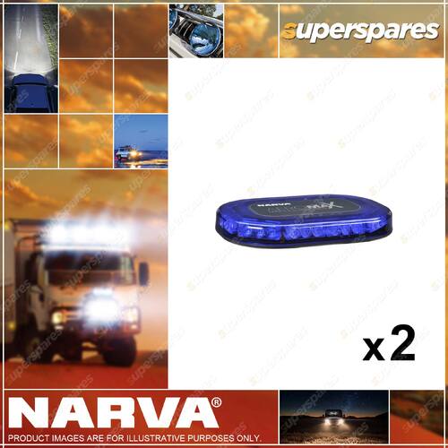 2 x Narva 12/24V Aeromax Mini LED Light Box Amber Flange Base 85010B