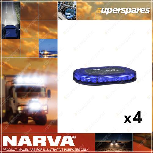 4 x Narva 12/24V Aeromax Mini LED Light Box Amber Flange Base 85010B