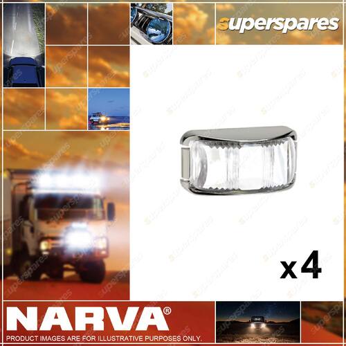 4 x Narva 9-33 Volt Model 16 Led Front End Outline Marker White 91612C