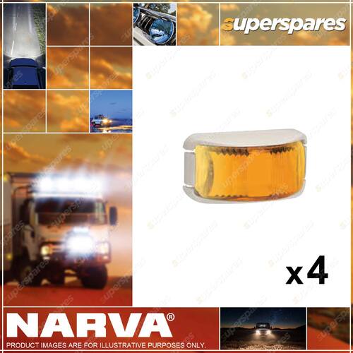 4 x Narva 9-33V Led Front End Outline Marker Or External Cabin Lamp Amber 91622W