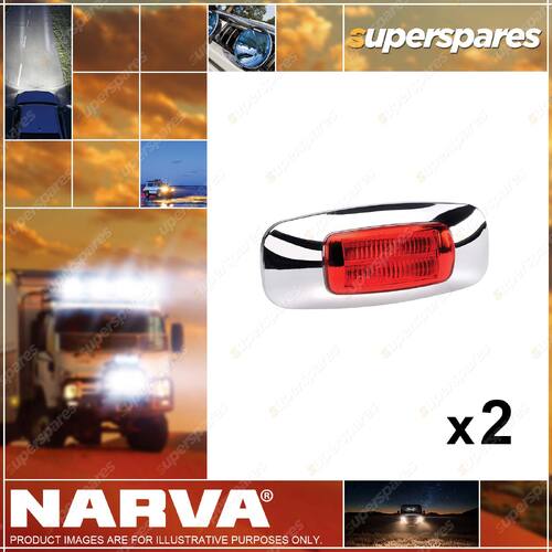 2x Narva 9-33V Model 24 LED Light Guide Rear End Outline Marker Lamp Red 92414BL