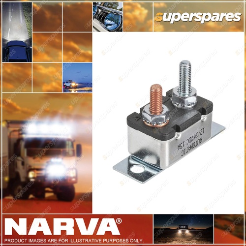 Narva 15Amp Circuit Breaker Auto Reset Straight Bracket - Box Pack of 1